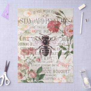 Bee Rose Bouquet Ephemera ontkoppeling Tissuepapier
