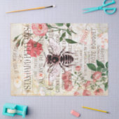  Bee Rose Bouquet Ephemera ontkoppeling Tissuepapier (Craft)