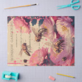  Bee Rose Bouquet Ephemera Ontworpen weefsel Tissuepapier (Craft)