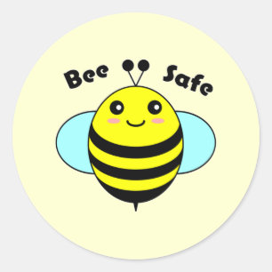 Bee Safe 1 Ronde Sticker