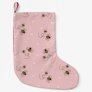 Bee seamless pattern on pastel background. Vintage Kleine Kerstsok