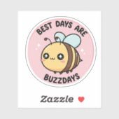 Bee Sticker – Cute Kawaii Bumblebee (Feuille)