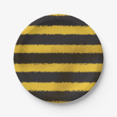 Bee Stripes Geel en Zwart Papier Bord (Voorkant)