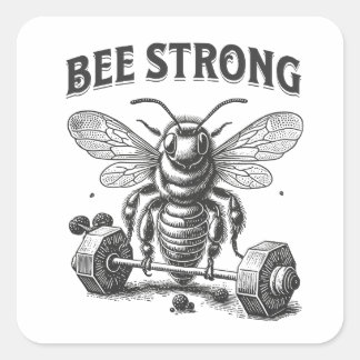 Bee Strong Vierkante Sticker