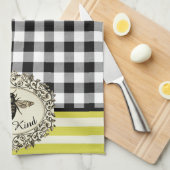 Bee style ferme serviette de cuisine (Quart Plié)