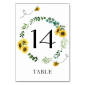 Bee Sunflower Douche Numéro de table (Par défaut)