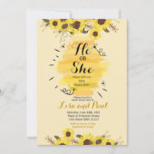 Bee Sunflower Jaune Genre Reveillez Invitation (Devant)