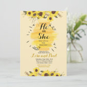 Bee Sunflower Jaune Genre Reveillez Invitation (Debout devant)