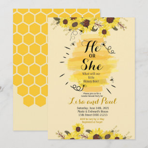 Bee Sunflower Jaune Genre Reveillez Invitation