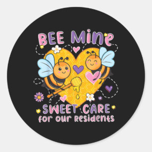 Bee Sweet Care Verzorgers Valentijns Verpleeghuis Ronde Sticker