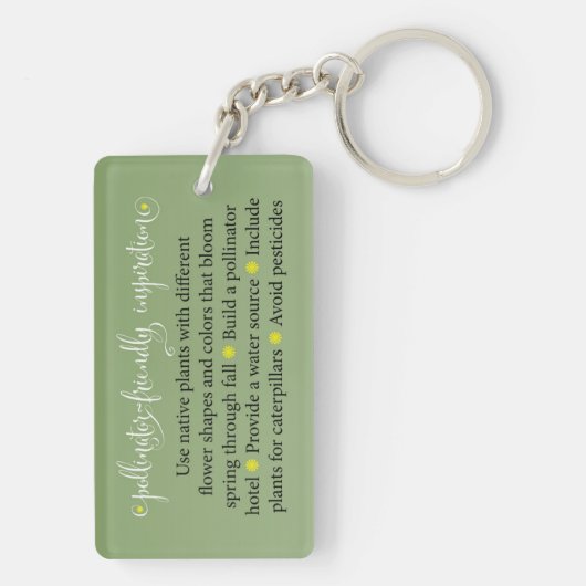Bee the Change Rectangular Acrylic Keychain (achterkant)