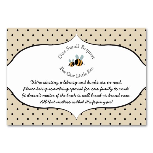Bee thème - Demande de réservation carte Baby show (Devant)