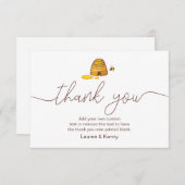 Bee Theme Merci Cartes (Devant / Derrière)