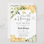 Bee Theme Twin Baby Shower Invitation (Devant)