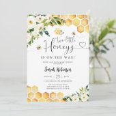 Bee Theme Twin Baby Shower Invitation (Debout devant)