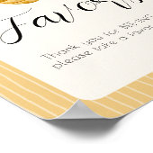 Bee Themed Watercolor Bumblebee Favor Table Sign Poster (Hoek)