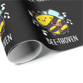 Bee-thoven Funny Music Bee Pun Dark BG Cadeaupapier (Rol Hoek)