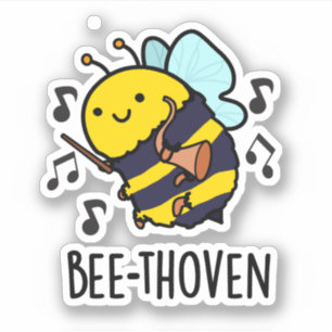 Bee-thoven Funny Music Bee Pun Sticker