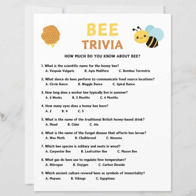Bee Trivia Game (Voorkant)