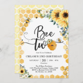 Bee Two Honey Bee 2nd Birthday Invitation (Devant / Derrière)