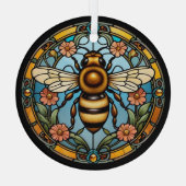 Bee-utiful Stained Glass Honeybee  Glas Ornament (Achterkant)