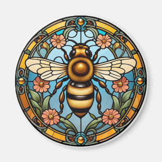 Bee-utiful Stained Glass Honeybee  Magneet