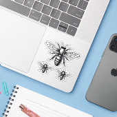 Bee vinyl stickers (Laptop met iPhone)