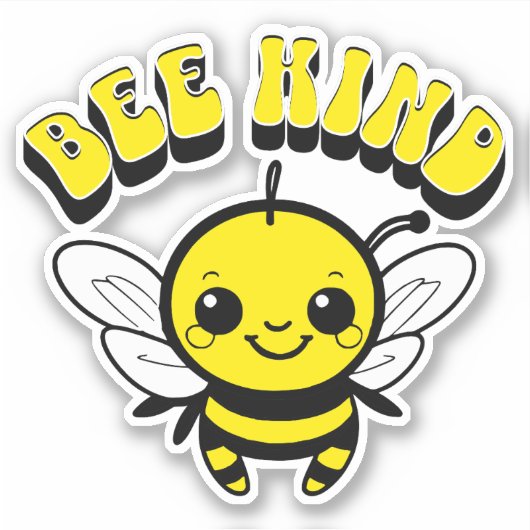 Bee vriendelijk tekstontwerp sticker (Voorkant)