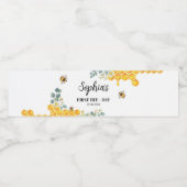 Bee Water Bottle Étiquette Anniversaire Baby showe (Étiquettes simples)