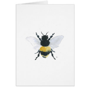 Bee Waterverf Print Wenskaart