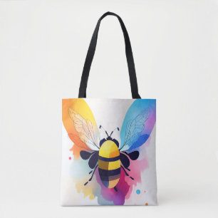 Bee Wild Natuur Dierlijke Kleur Art Schilderij Draagtas