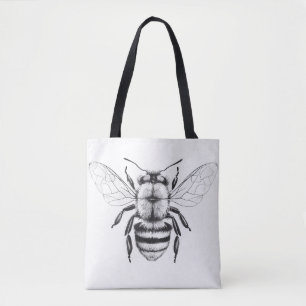 Bee Wilde Natuur Dierlijke Illustratie Kunst Teken Draagtas