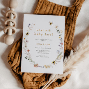 Bee Wildflower Geslacht onthullen uitnodiging