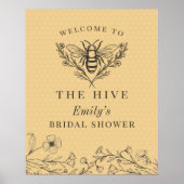  Bee Wildflower Shower Welkom Poster (Voorkant)