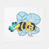 Bee with Roller skates Fleece Deken (Voorkant (Horizontaal))