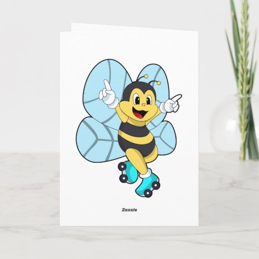 Bee with Roller skates Kaart (Achterkant)