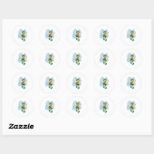 Bee with Roller skates Ronde Sticker (Vel)