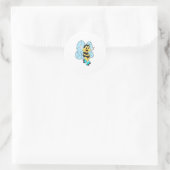 Bee with Roller skates Ronde Sticker (Tas)