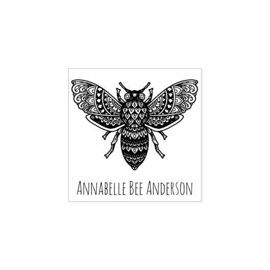  Bee Wood Art Stamp Rubberstempel (Afrduk)