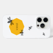 Bee Yellow Custom Name Modern Honingraat Zomer Case-Mate iPhone Case (Achterkant (horizontaal))