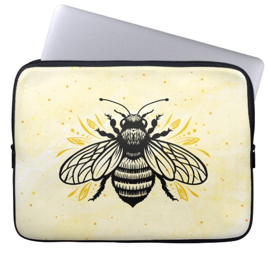 Bee-yond Beautiful Electronics Bag Laptop Sleeve (Voorkant)