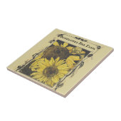 Bee Zonnebloem Ontwerp Patroon Tegeltje (Zijkant)