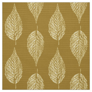 Beech Leaf Chalk Print, Mustard Yellow / Gold Stof