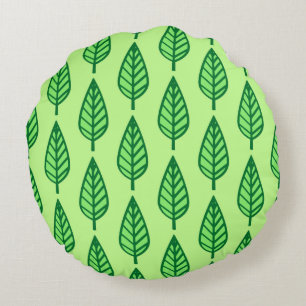Beech leaf-patroon - groene tinten rond kussen