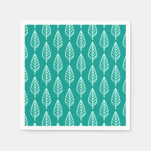 Beech leaf-patroon - Peacock en aqua Servet