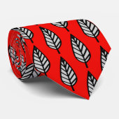 Beech leaf-patroon - rood, zwart en grijs / grijs stropdas (Opgerold)