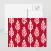 Beech leaf-patroon - Ruby red en crème Briefkaart (Voorkant / Achterkant)