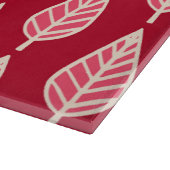 Beech leaf-patroon - Ruby red en crème Snijplank (Hoek)