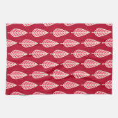 Beech leaf-patroon - Ruby red en crème Theedoek (Horizontaal)