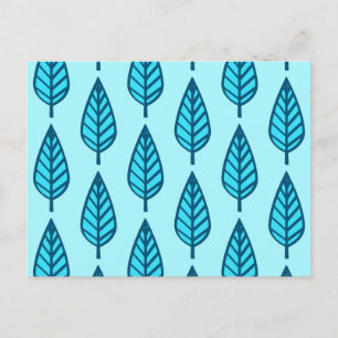 Beech leaf-patroon - Shades of sky blue Briefkaart